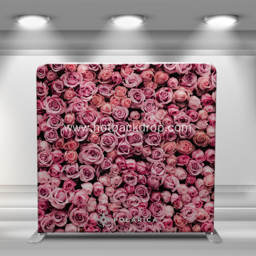 Pink rose event party backdrop display banner stand